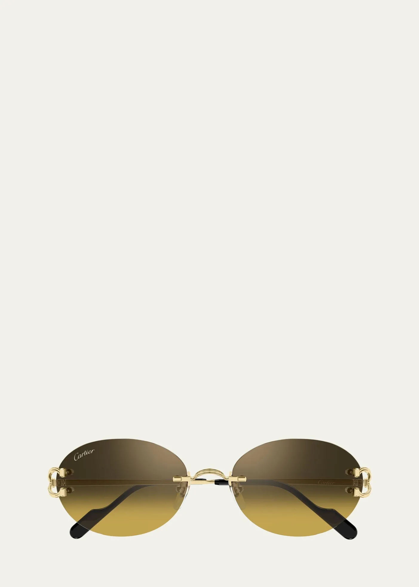 CartierDecor Classic C de Cartier 55mm Rimless Oval Metal Sunglasses