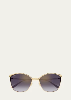 CartierPanthère Cat-Eye Metal Sunglasses