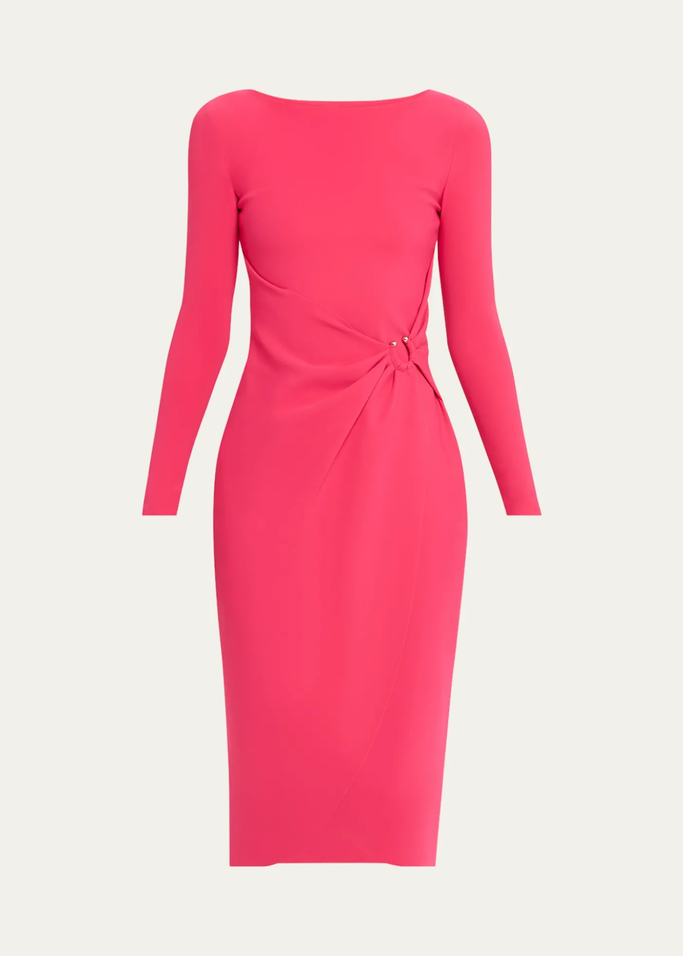 Chiara Boni La Petite RobeGathered Bateau-Neck Midi Sheath Dress