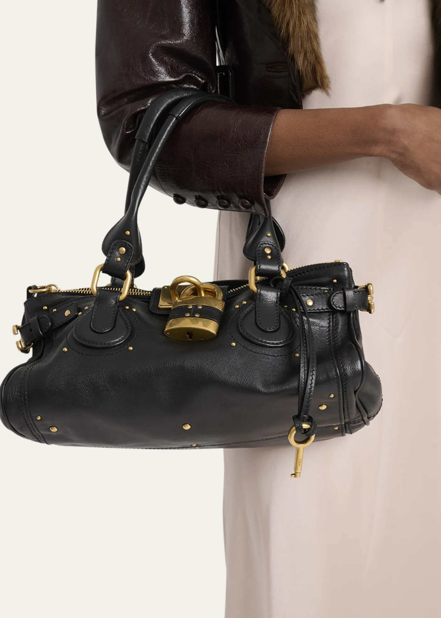 ChloePaddington Padlock Shoulder Bag in Leather