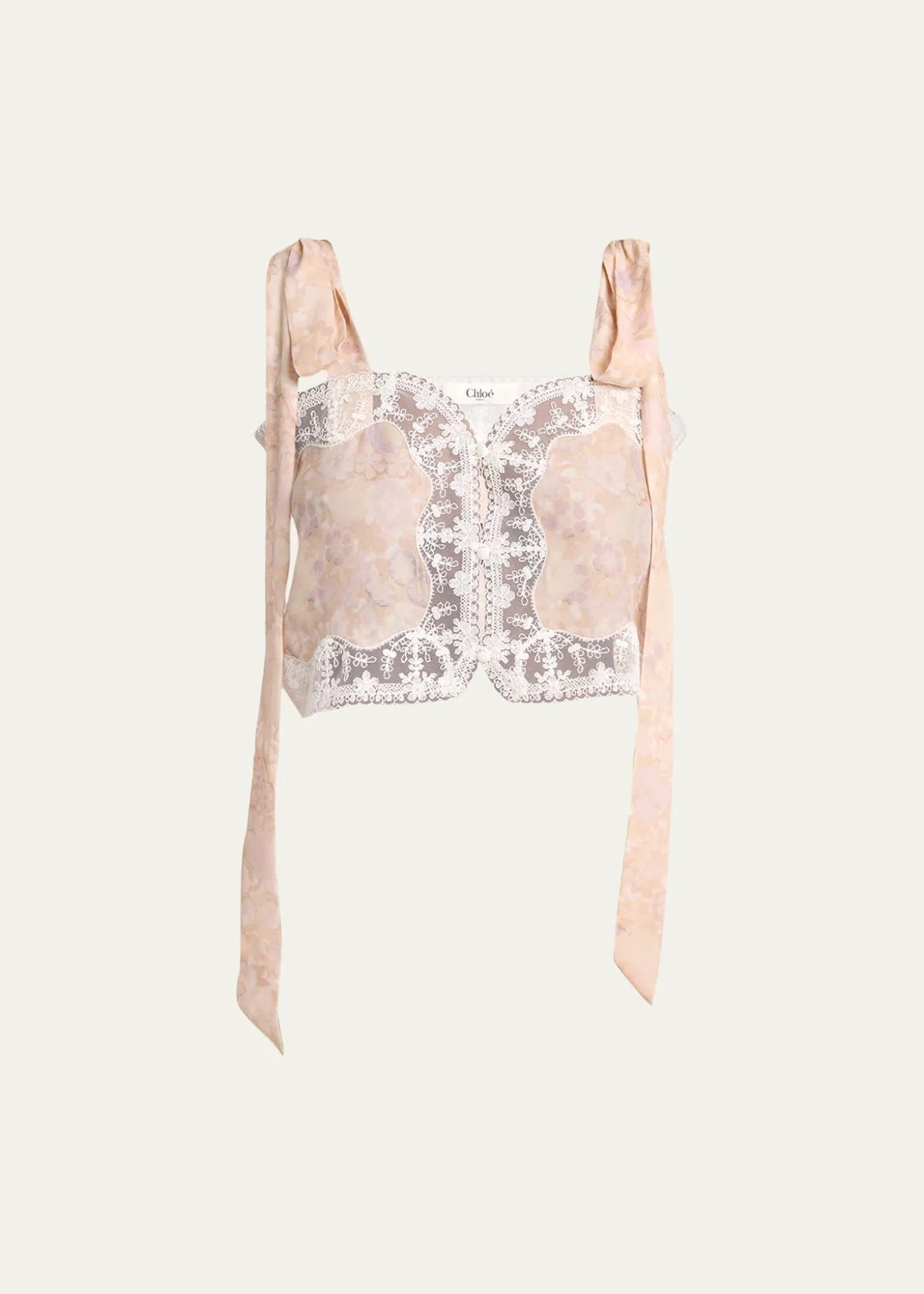 ChloePainted Flowers Silk Top