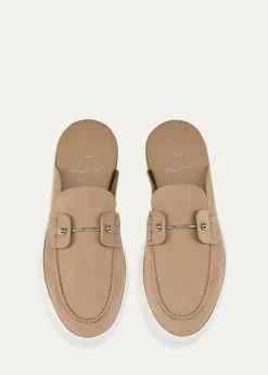Christian LouboutinDonna Nubuck Leather Boat Shoe Mules