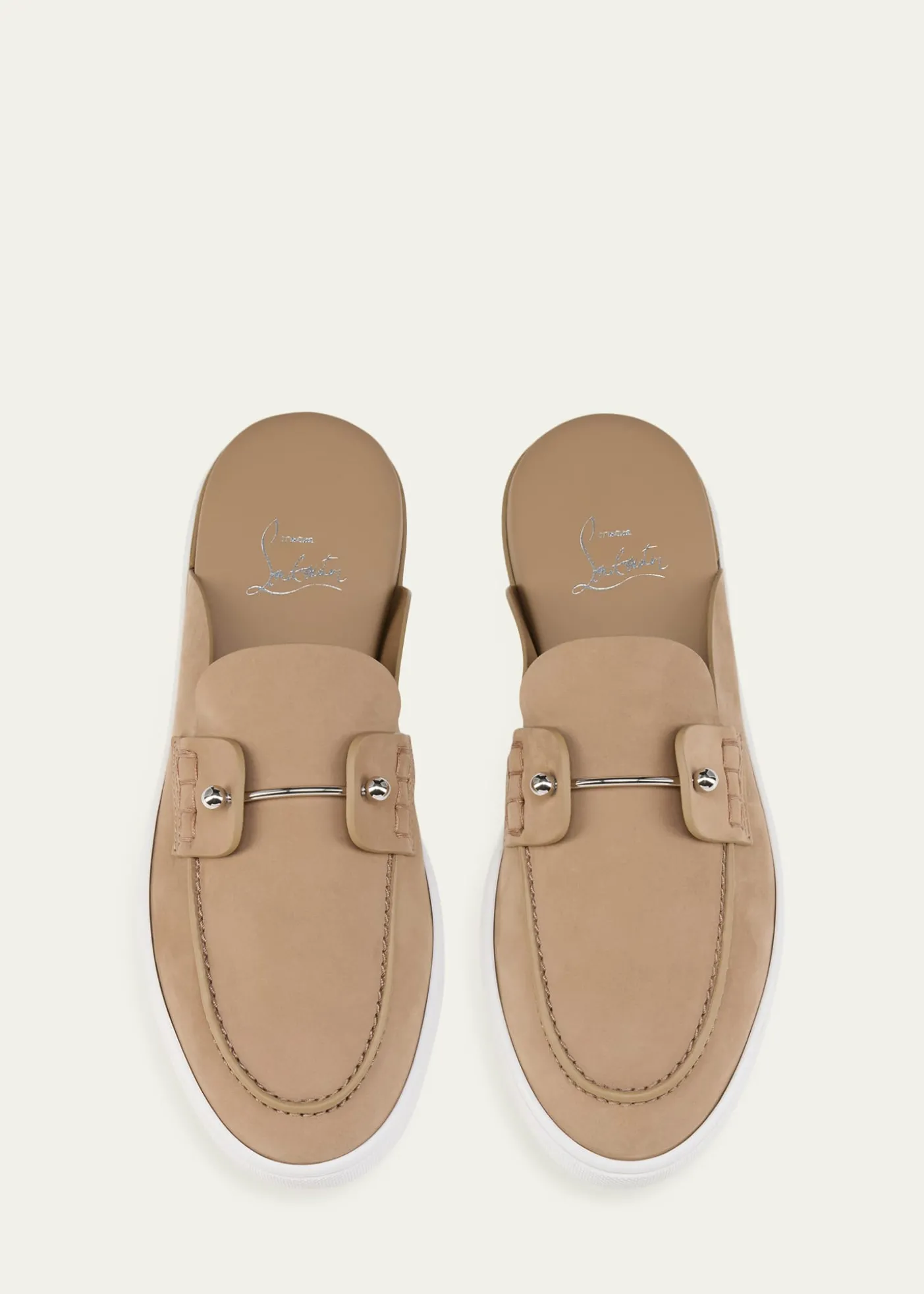 Christian LouboutinDonna Nubuck Leather Boat Shoe Mules