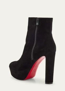 Christian Louboutin55mm Loo Suede Ankle Booties