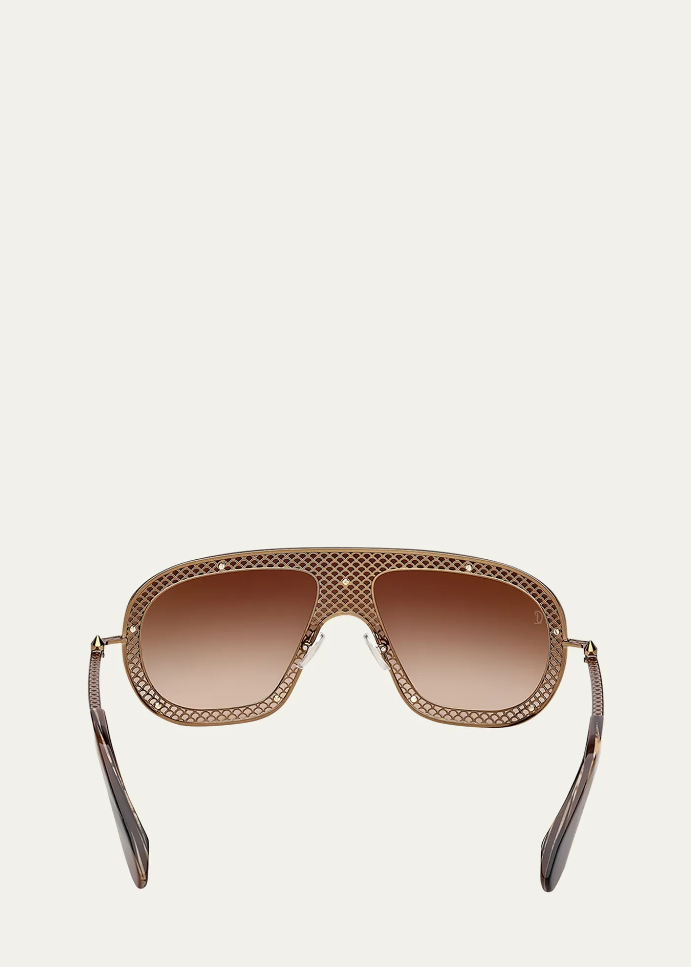 Christian LouboutinStudded Metal Shield Sunglasses