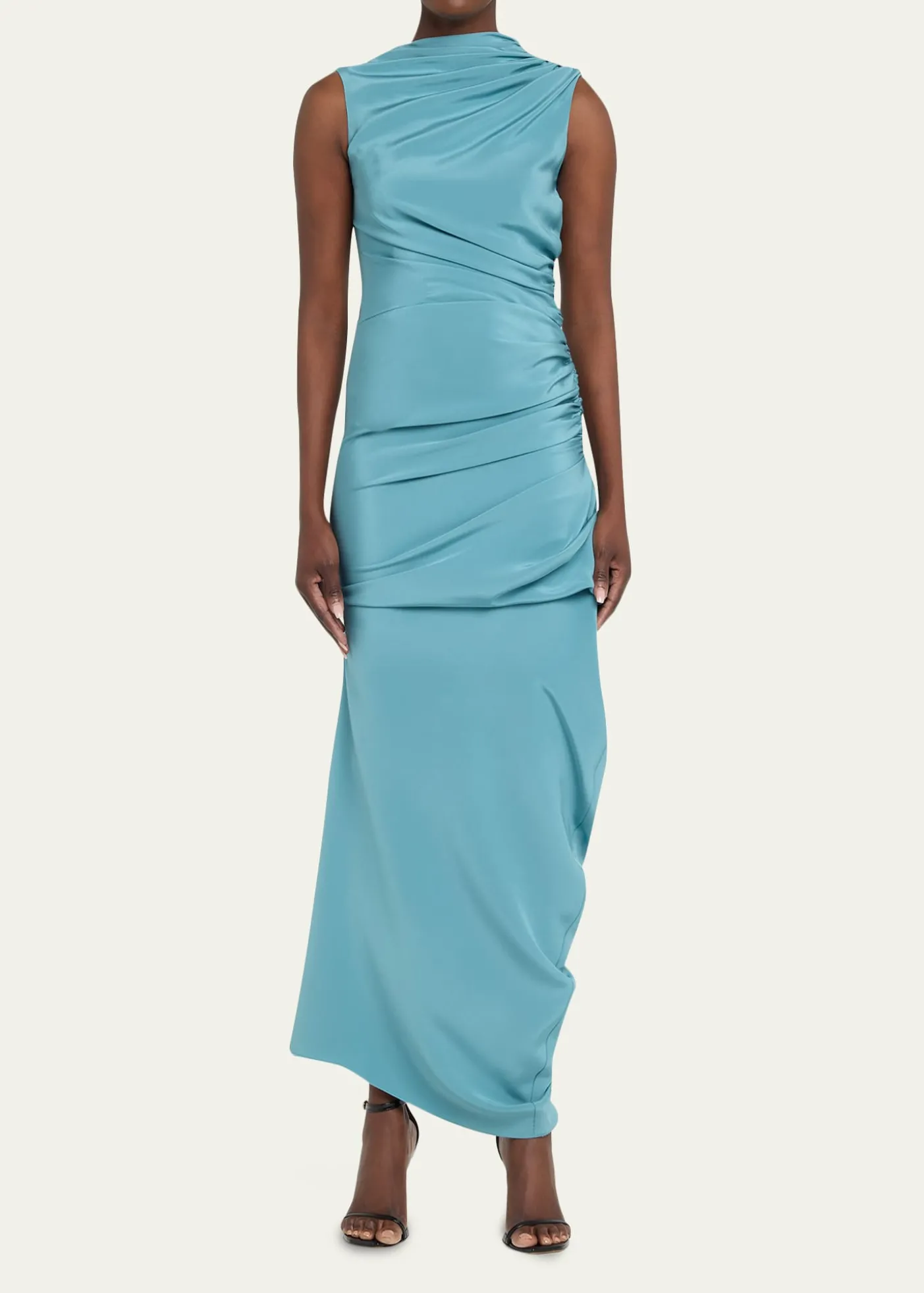 CHRISTOPHER JOHN ROGERSSilk Yanked Long Column Gown