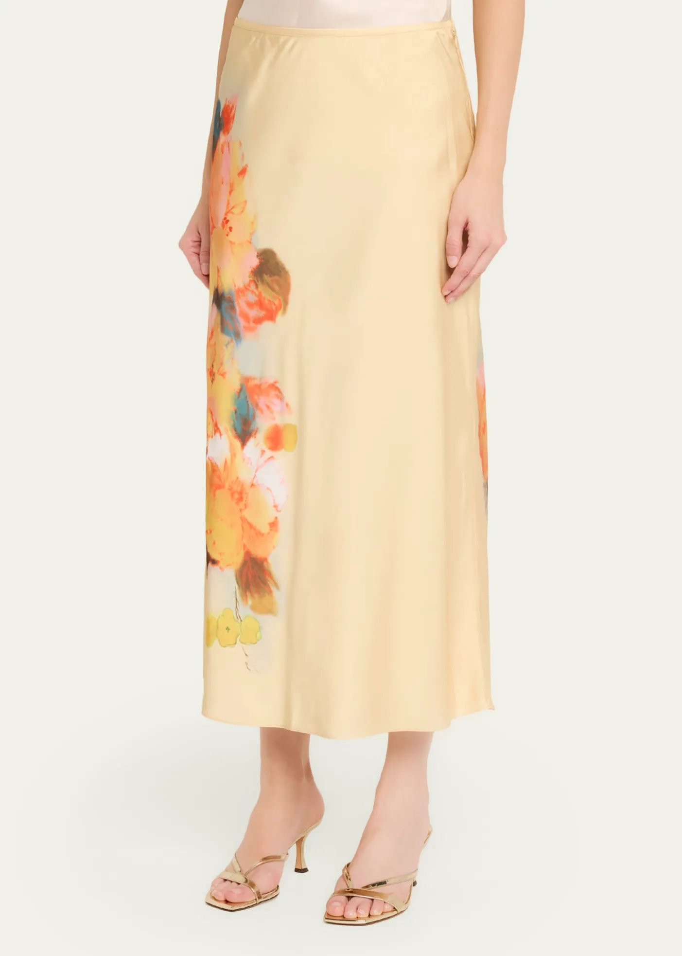 Cinq a SeptCarole Watercolor Floral Midi Skirt