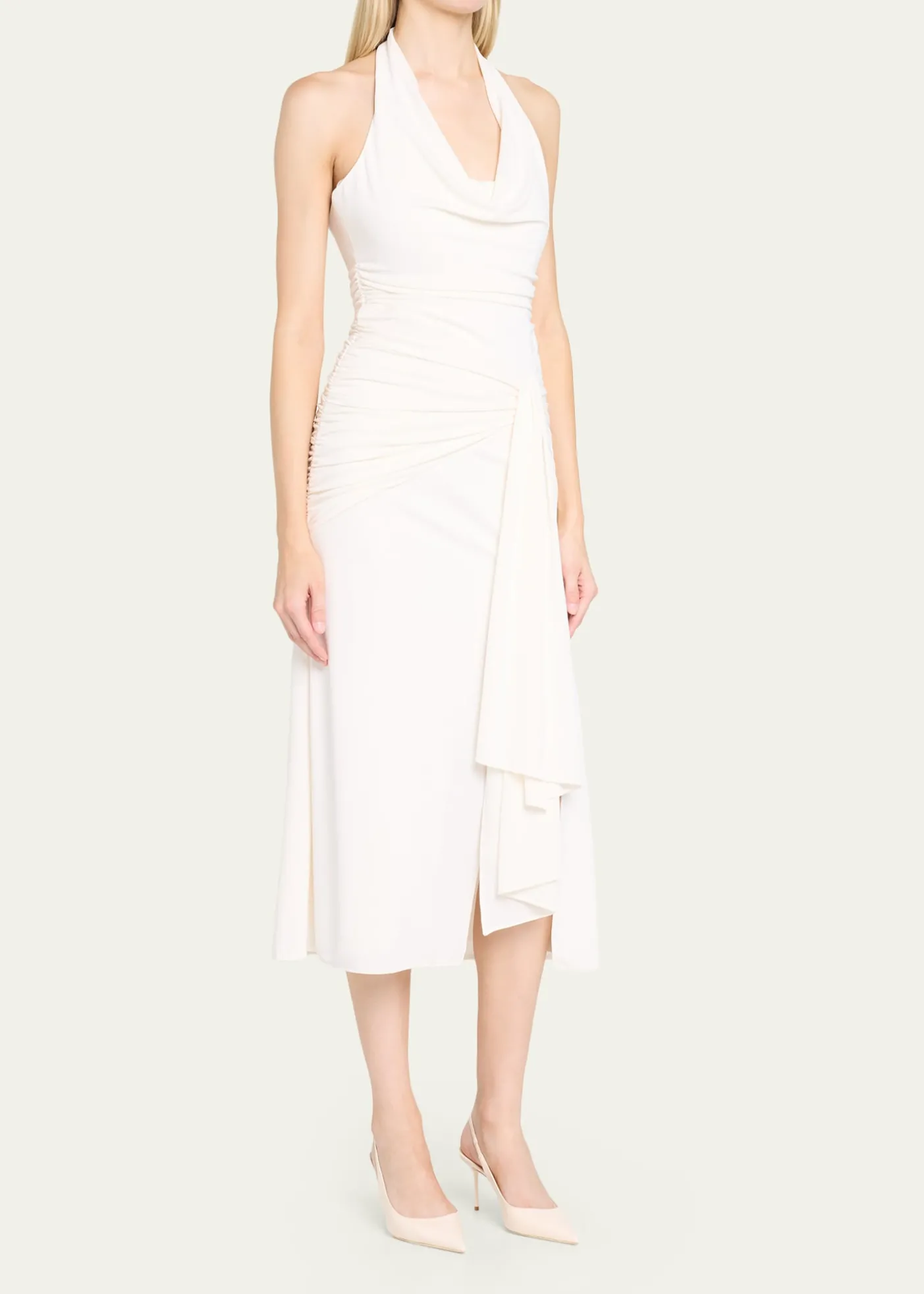 Cinq a SeptKaia Draped Halter Midi Dress