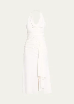Cinq a SeptKaia Draped Halter Midi Dress