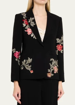 Cinq a SeptKarlie Rococo Embroidered Blazer