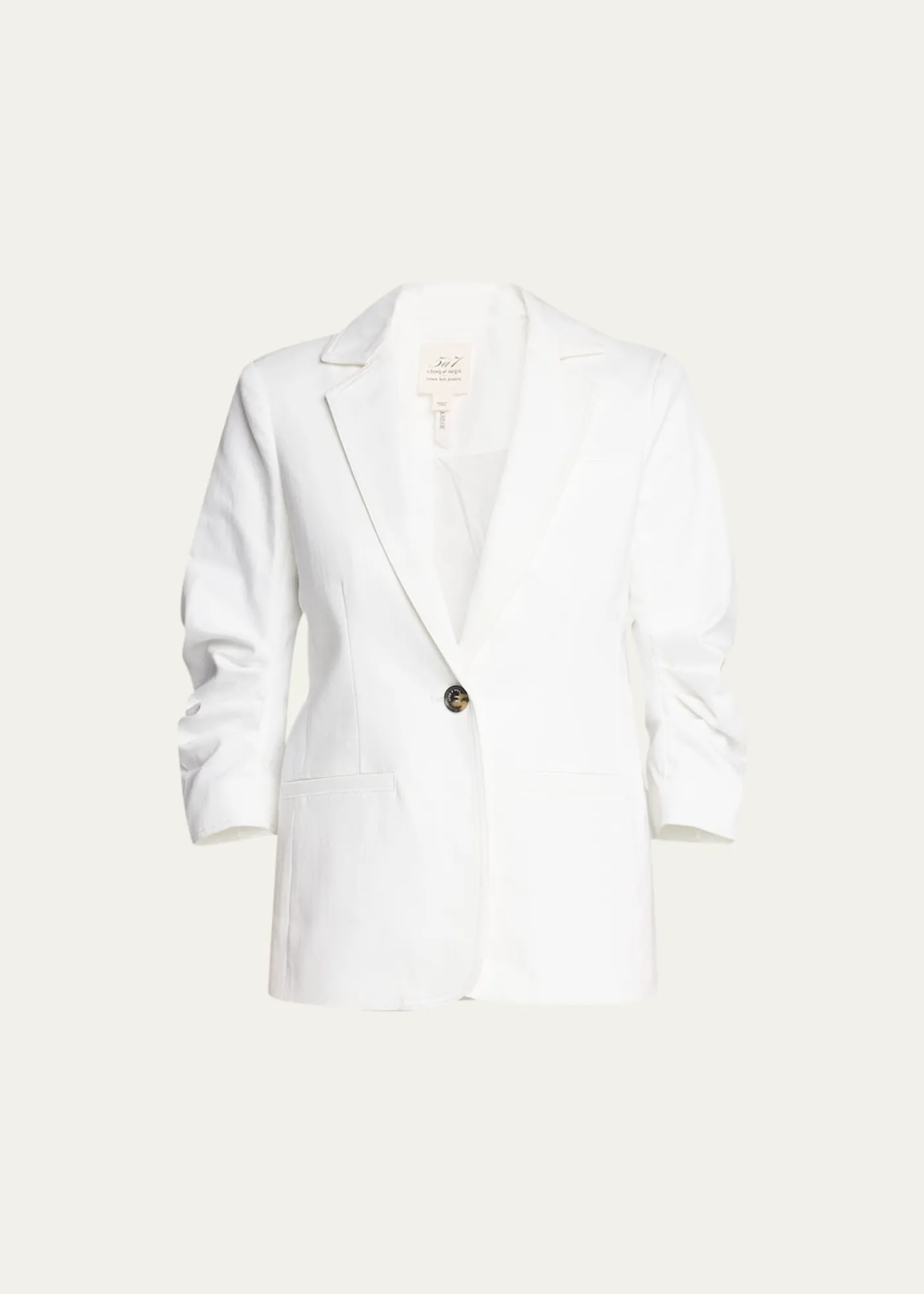Cinq a SeptKhloe 3/4-Sleeve White Denim Blazer