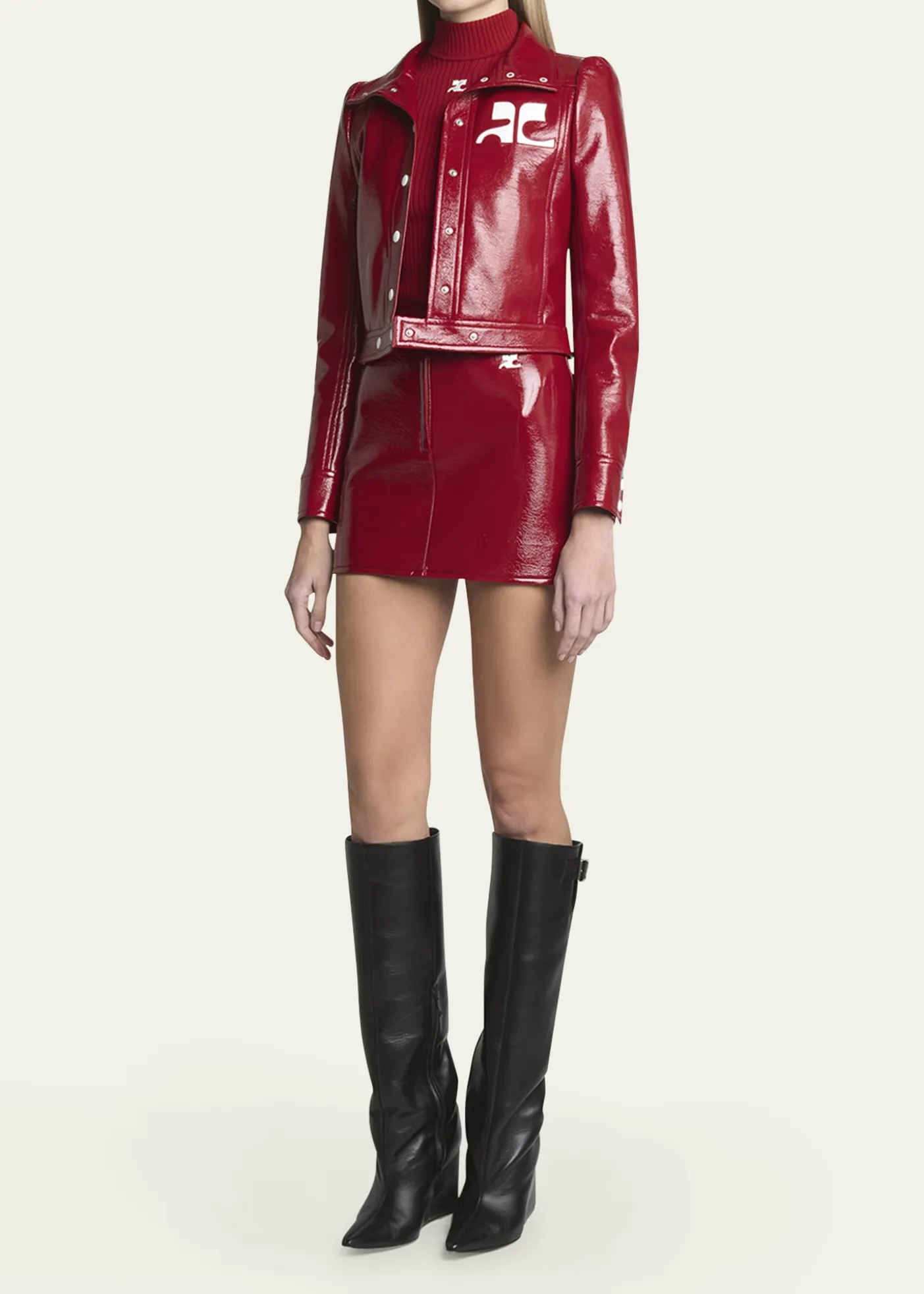 CourregesReedition Vinyl Mini Skirt