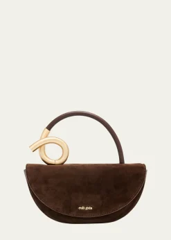 Cult GaiaAzariah Half-Moon Suede Top-Handle Bag
