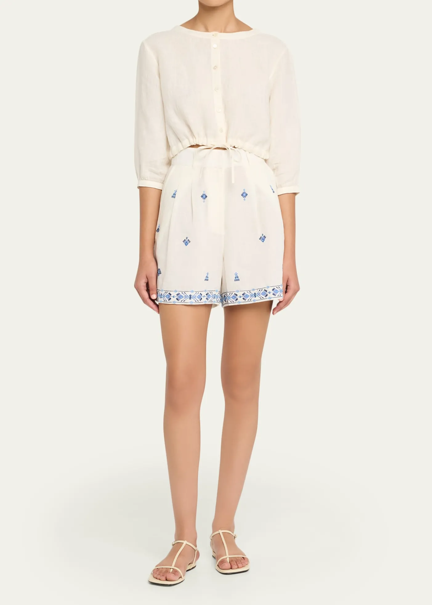 EMPORIO SIRENUSENew Jinny Linen Crop Blouse