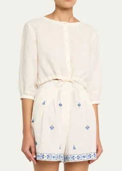 EMPORIO SIRENUSENew Jinny Linen Crop Blouse