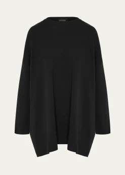 EskandarRound Neck Long Sleeve Cotton T-Shirt