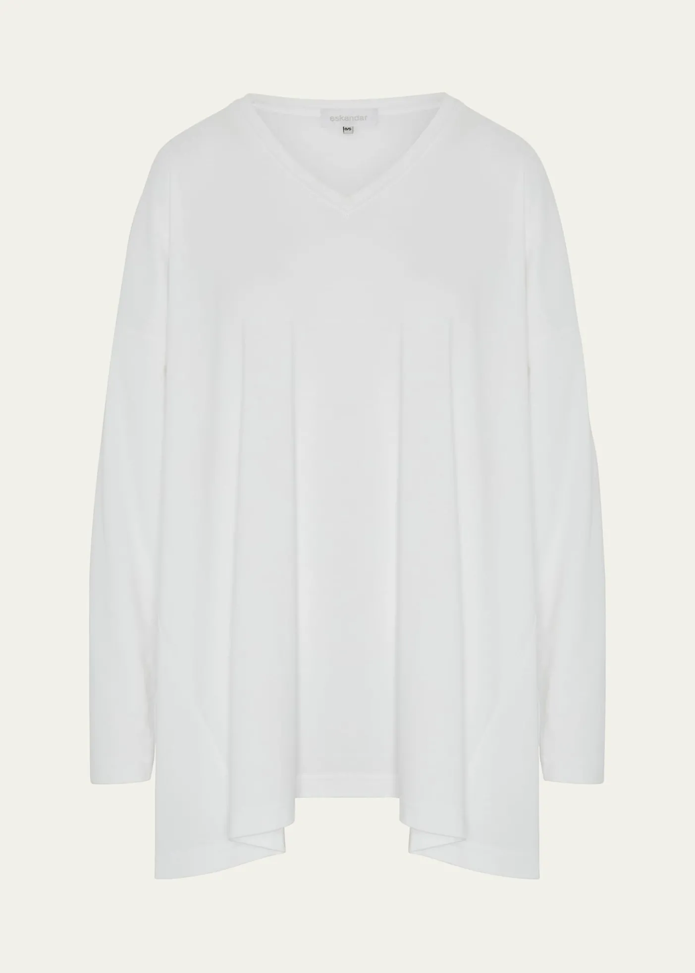 EskandarSide-Paneled V-Neck T-Shirt (Long Length)