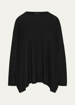 EskandarUltrafine Cashmere Wide Round-Neck Sweater (Mid Plus Length)