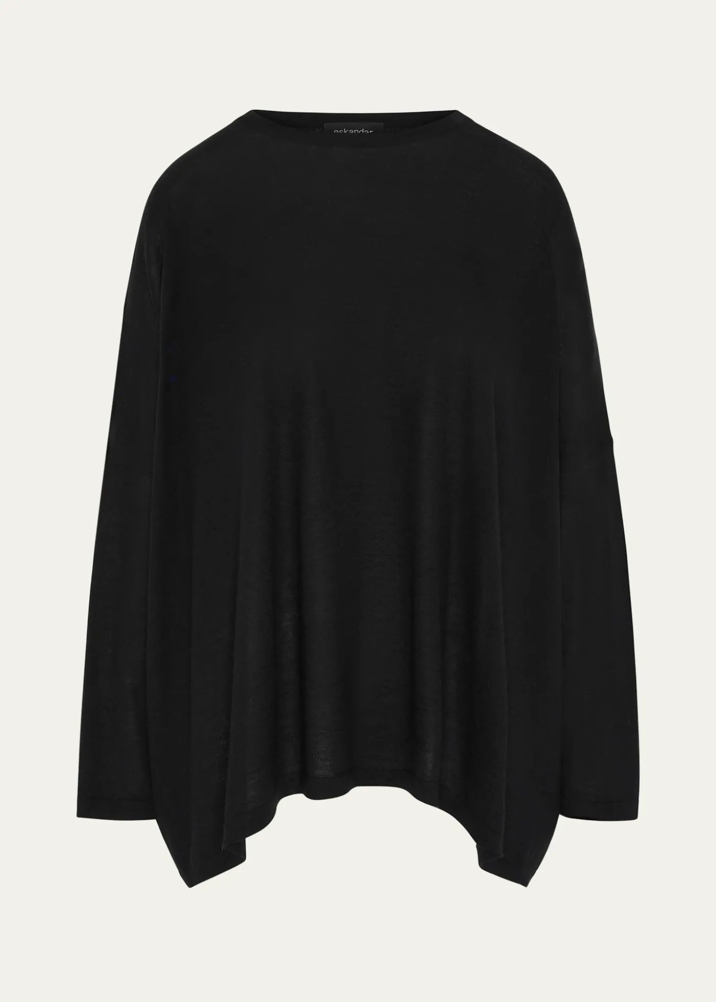 EskandarUltrafine Cashmere Wide Round-Neck Sweater (Mid Plus Length)