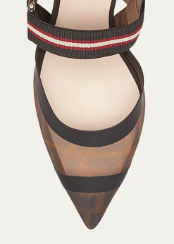 FendiColibri Runway Mesh FF Slingback Pumps