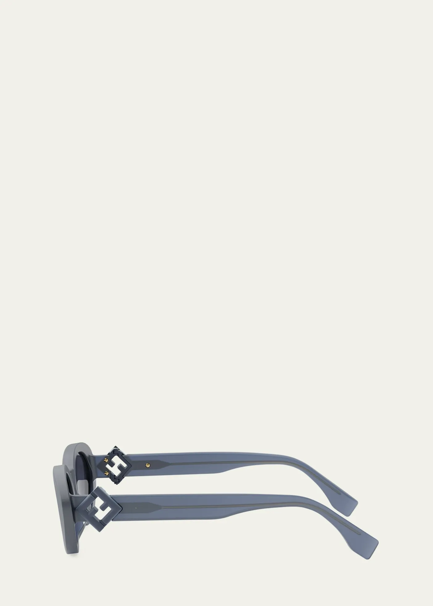 FendiFendi Diamond Black Acetate Oval Sunglasses