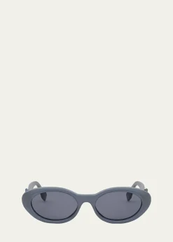 FendiFendi Diamond Black Acetate Oval Sunglasses