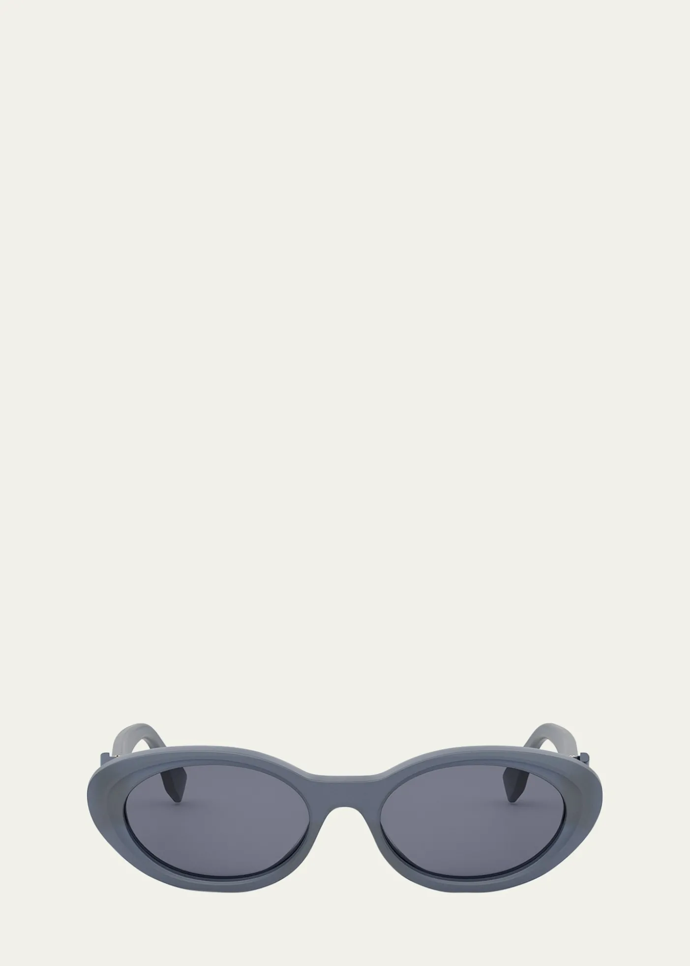 FendiFendi Diamond Black Acetate Oval Sunglasses