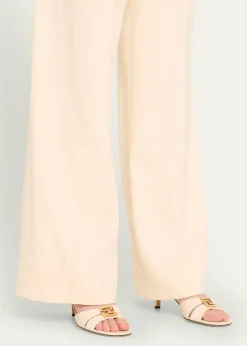 FendiFold Leather Kitten-Heel Sandals