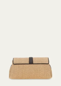 FerragamoLeather-Trim Raffia Crossbody Bag