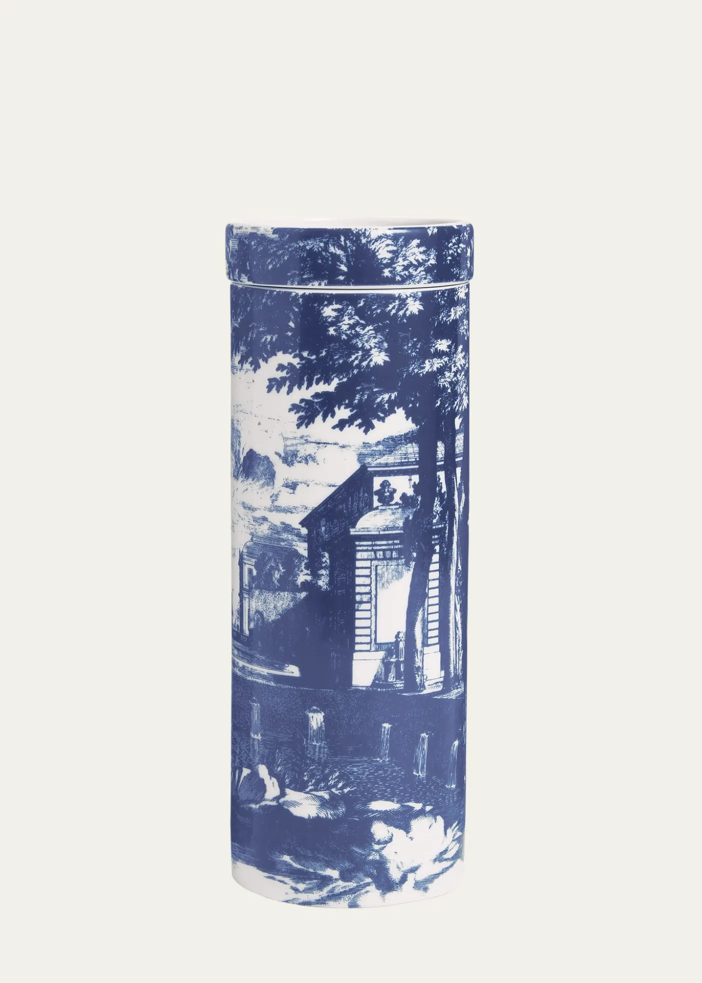 FornasettiScented Tower Candle Blue & White/Giardino Settecentesco