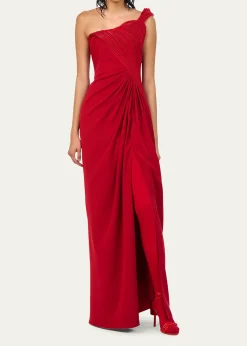 Gaurav GuptaErytheia Sculpted One-Shoulder Column Gown