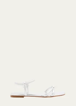 Gianvito RossiJuno Nappa Leather Knotted Ankle-Strap Sandals