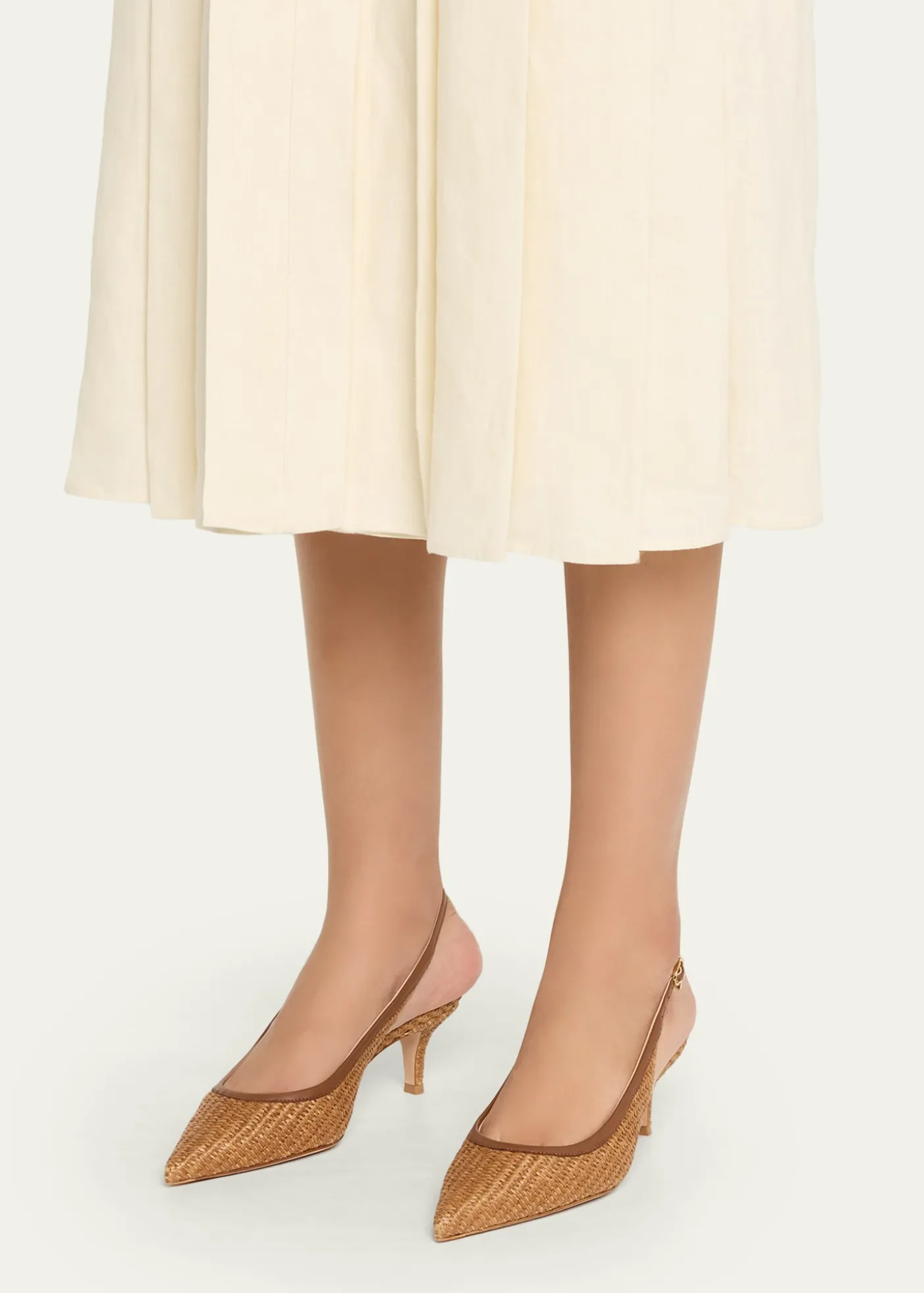 Gianvito RossiMarbella Raffia Slingback Pumps