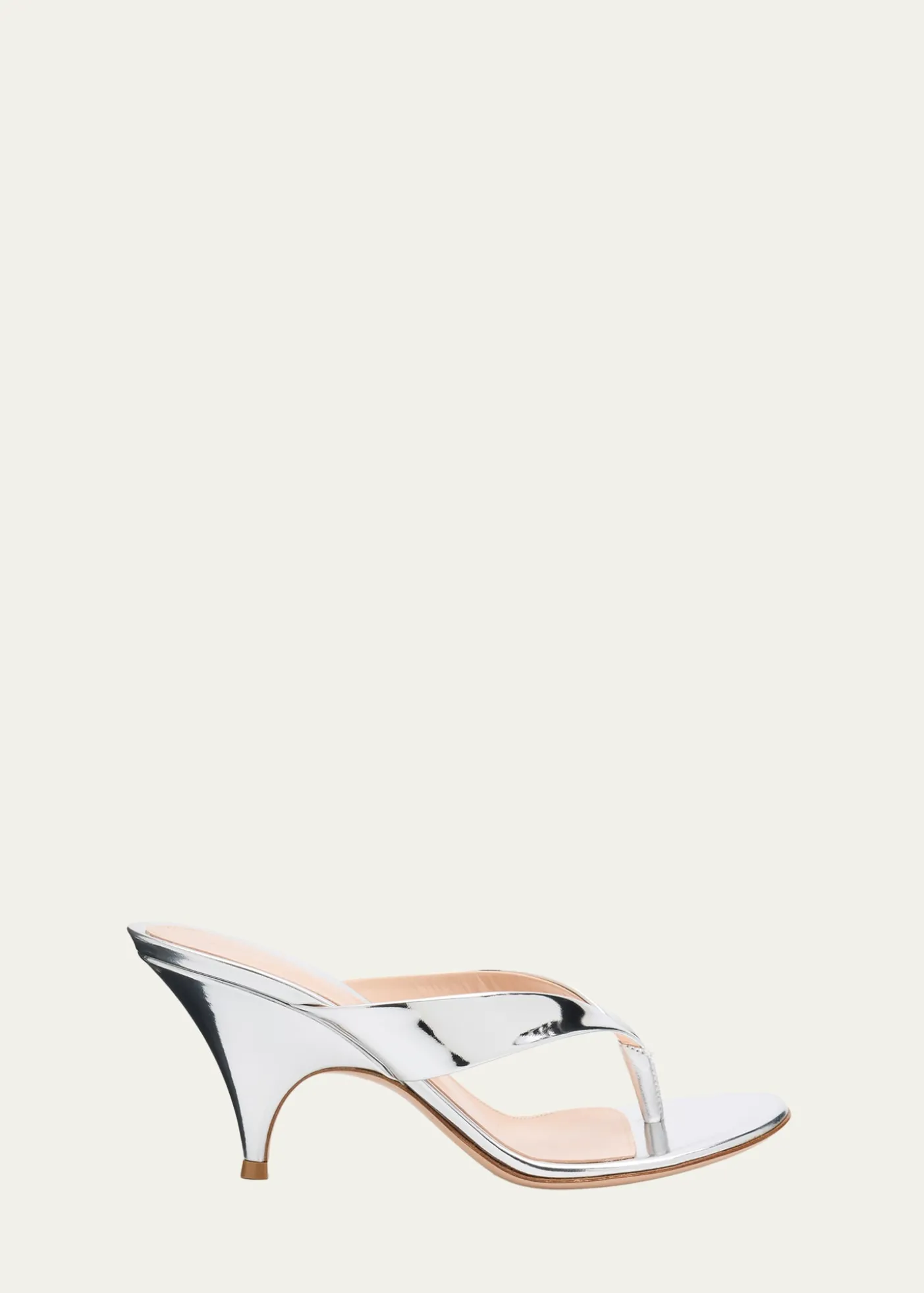 Gianvito Rossi70mm Metallic Leather Thong Sandals