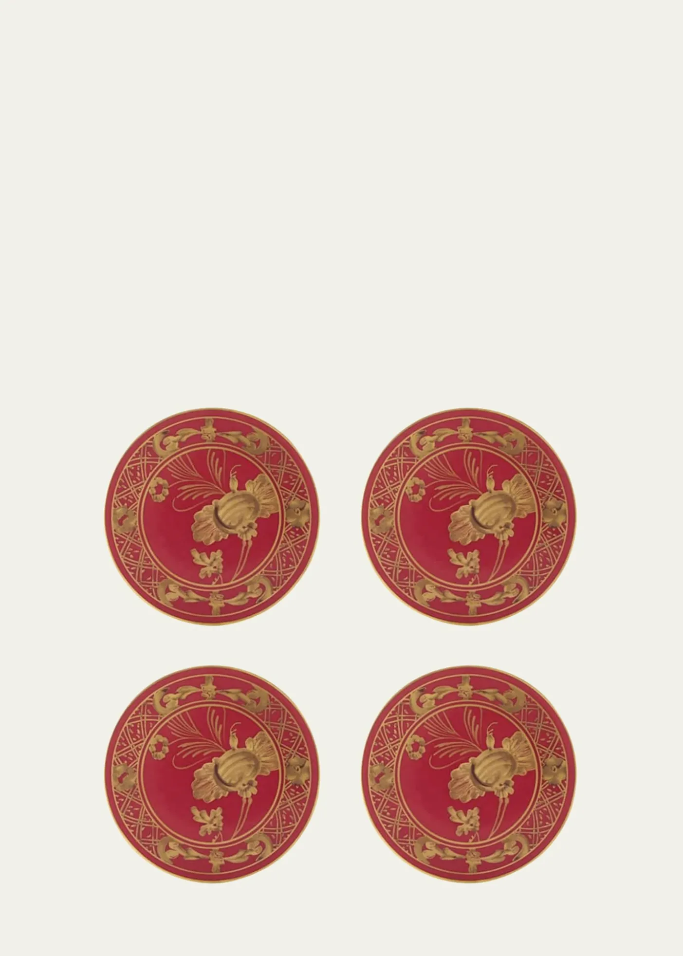GINORI 1735Oriente Italiano Rubrum Coasters, Set of 4