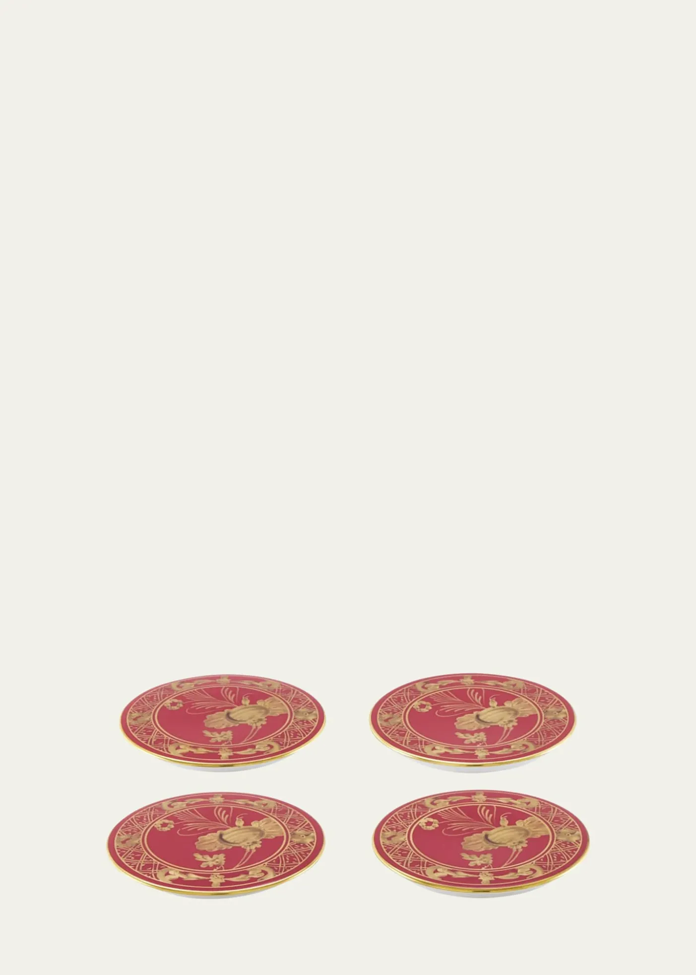 GINORI 1735Oriente Italiano Rubrum Coasters, Set of 4