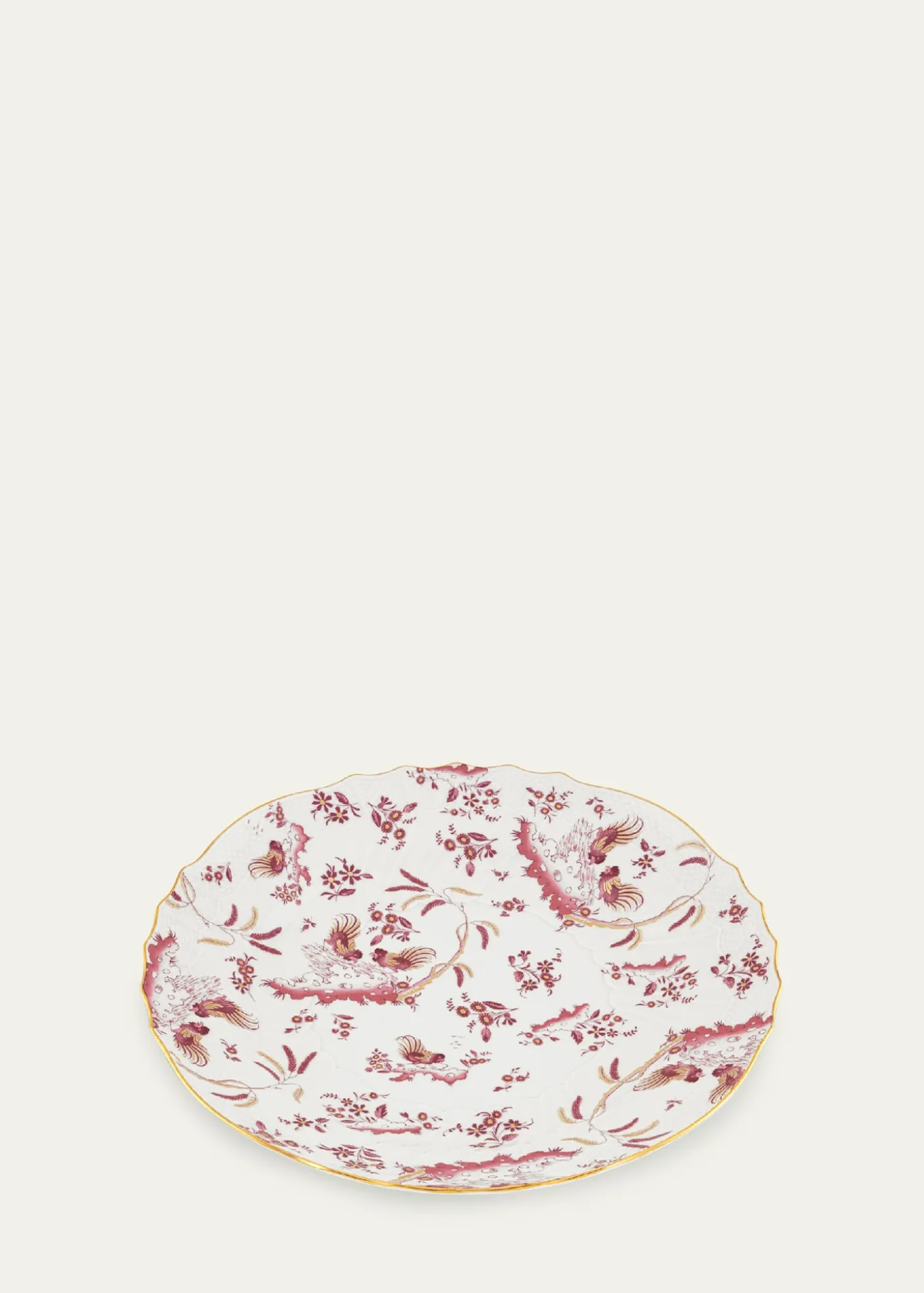 GINORI 1735Oro Di Doccia Magenta Round Flat Plate