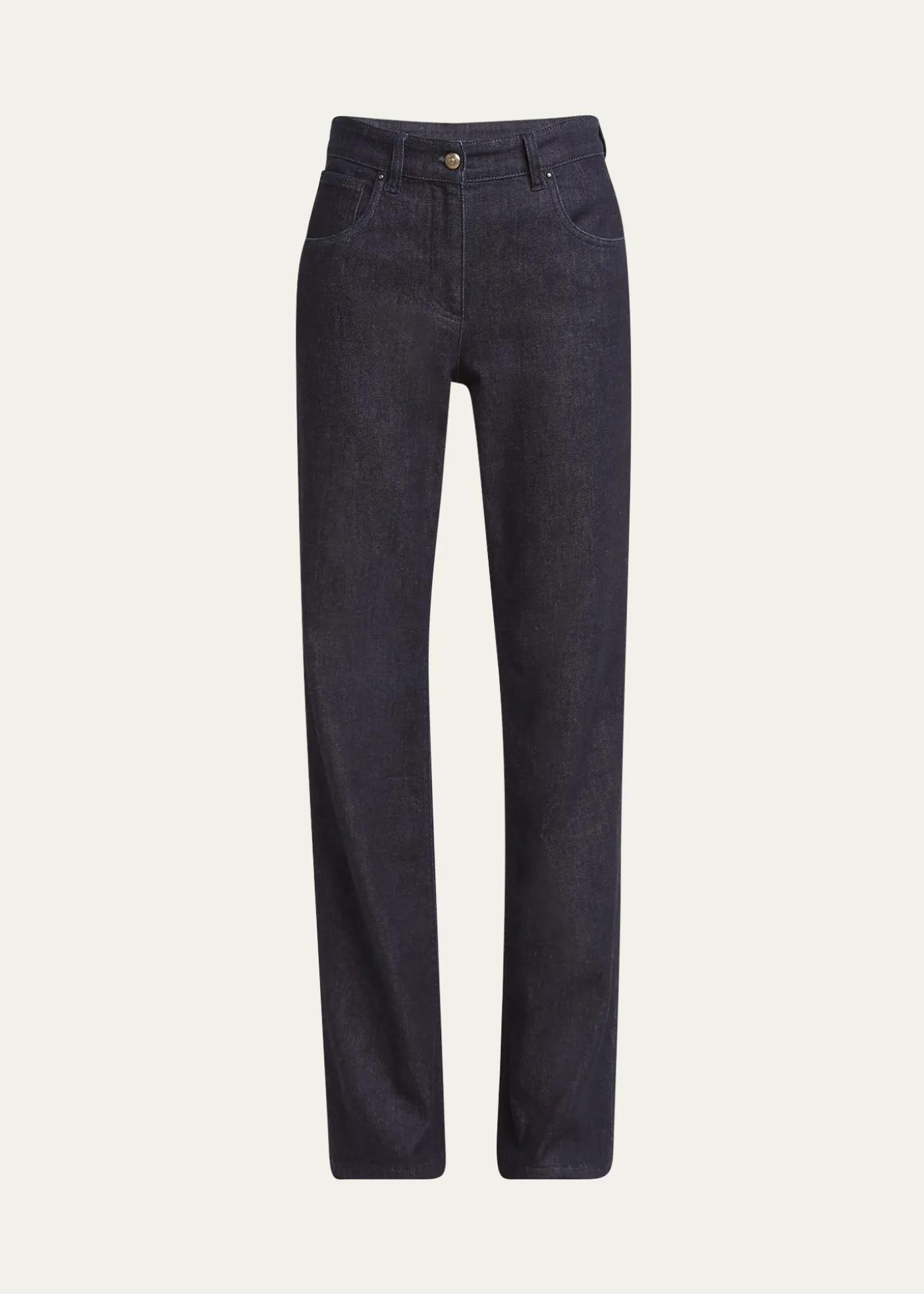 Giorgio ArmaniCotton-Cashmere Denim Straight-Leg Trousers