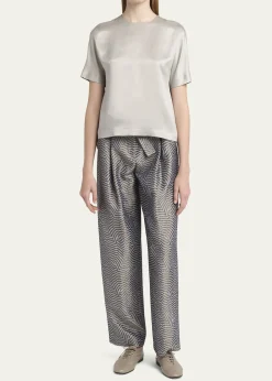 Giorgio ArmaniCupro Short-Sleeve Blouse