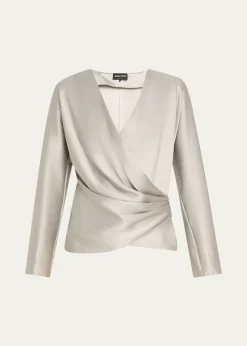 Giorgio ArmaniDraped Double Silk Wrap Shirt