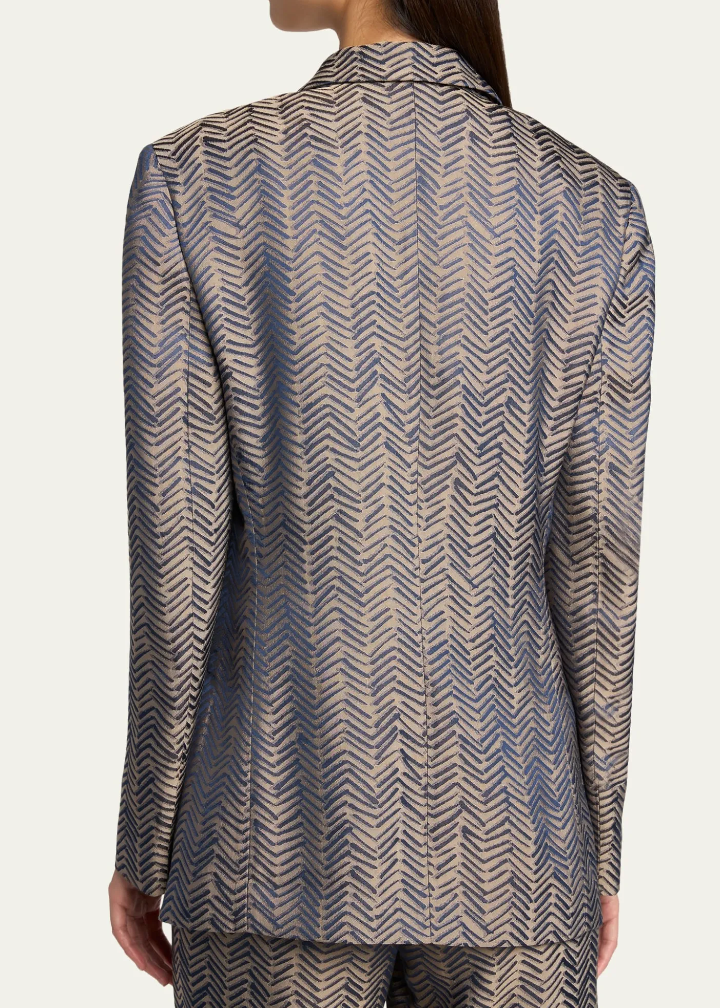 Giorgio ArmaniHerringbone Jacquard Single-Breasted Jacket