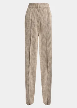 Giorgio ArmaniPleated Cotton Jacquard Tapered-Leg Trousers