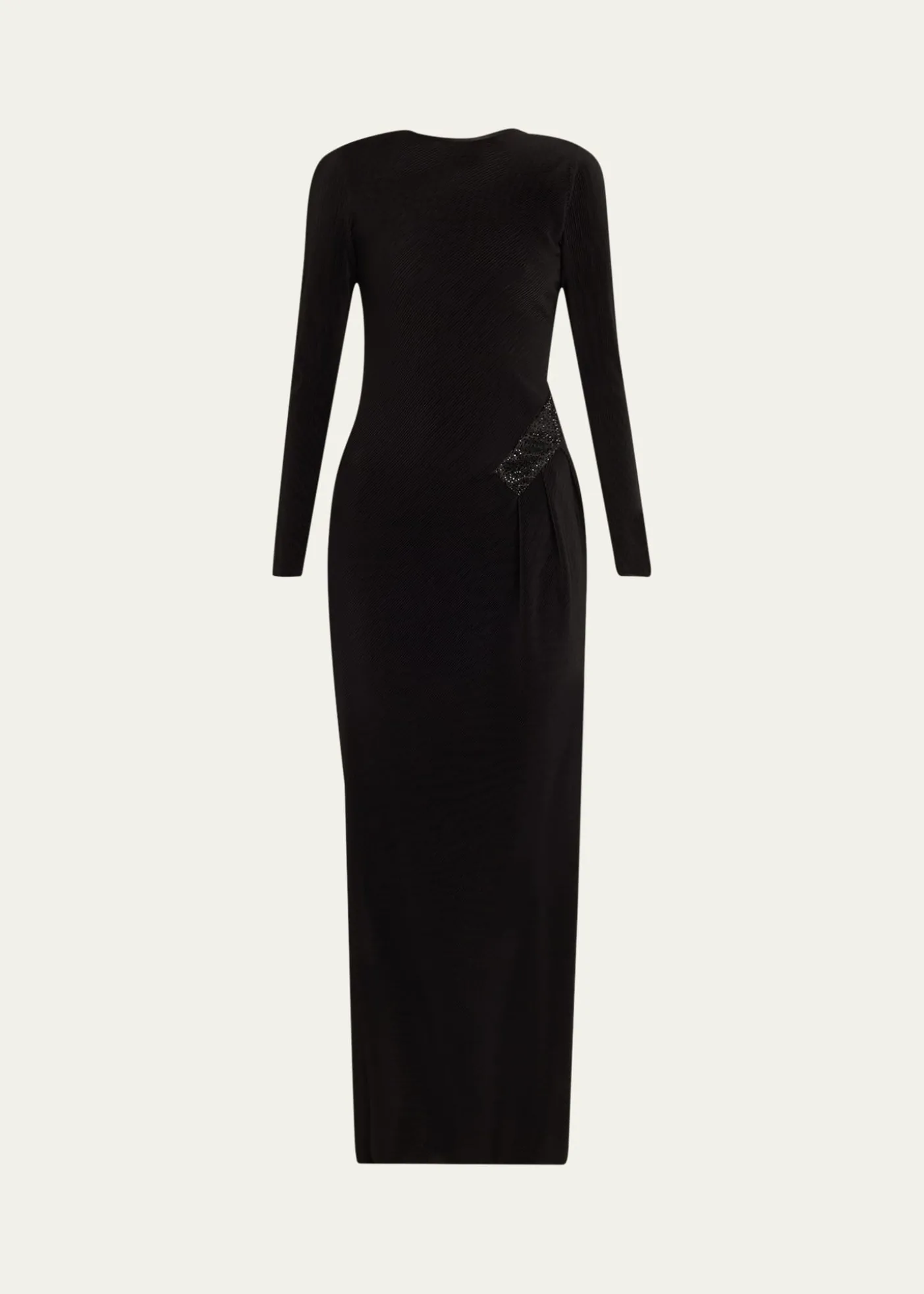 Giorgio ArmaniPlisse Jersey Gown with Beaded Hip Detail
