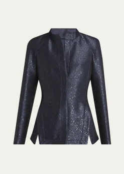 Giorgio ArmaniSequin Jacquard Single-Breasted Evening Jacket