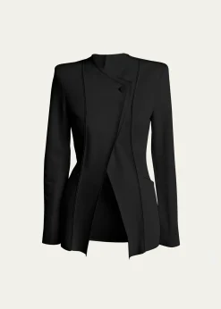 Giorgio ArmaniStretch Viscose Asymmetrical Knit Jacket