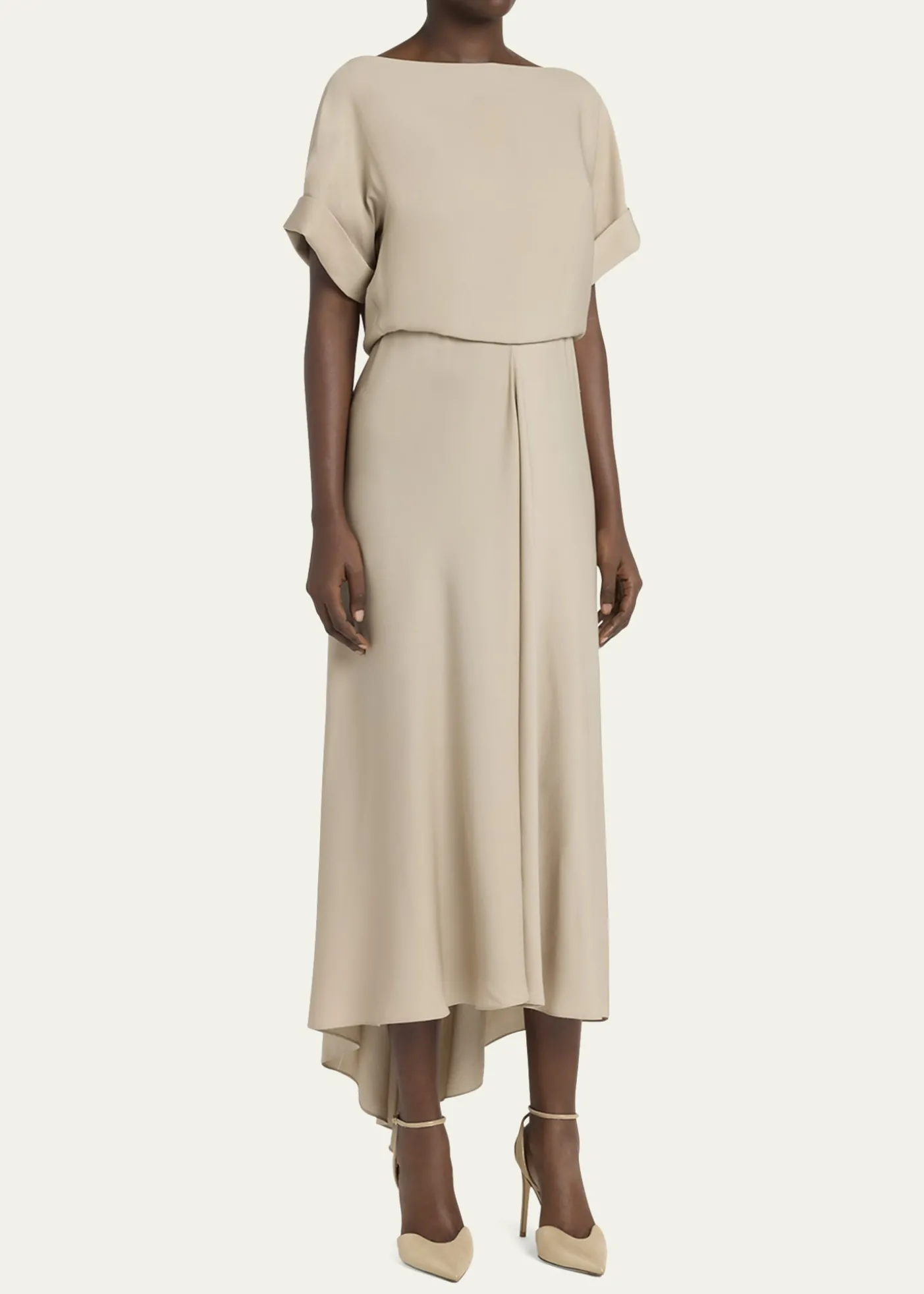 Giorgio ArmaniTriple Silk Georgette Hi-Low Gown