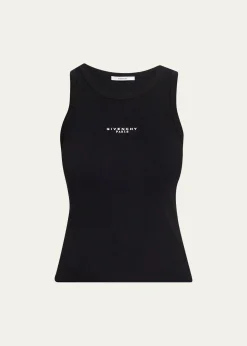 GivenchyLogo Ribbed Tank Top