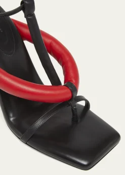 Givenchy95mm Boudoir Leather Thong Sandals