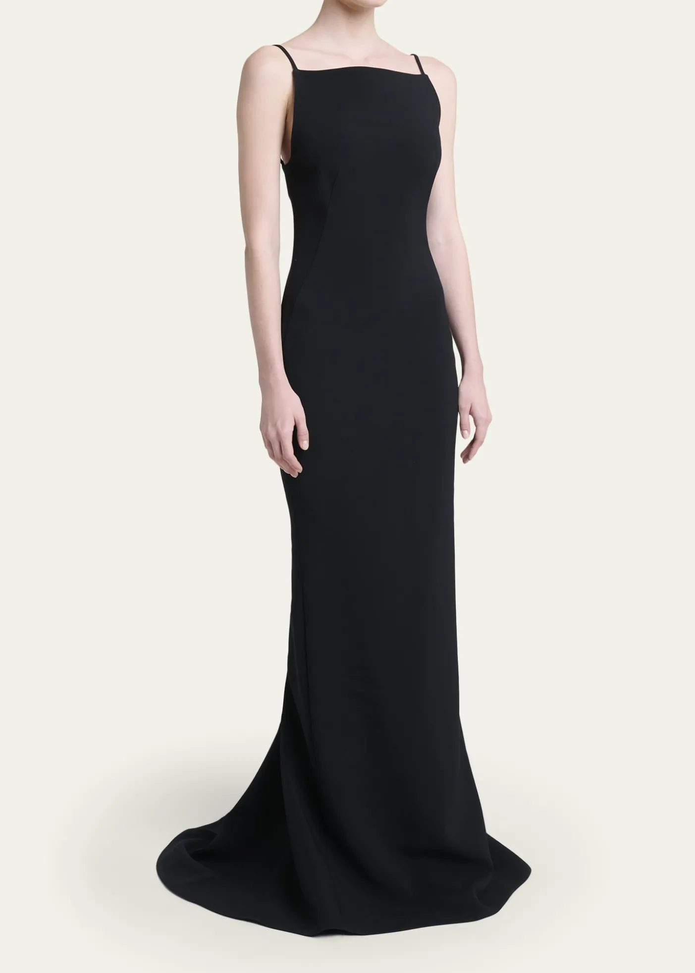 GivenchySquare-Neck Trumpet Gown
