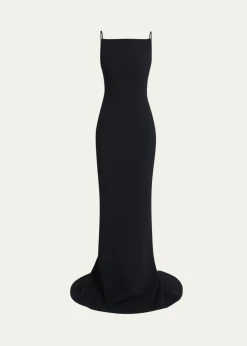 GivenchySquare-Neck Trumpet Gown